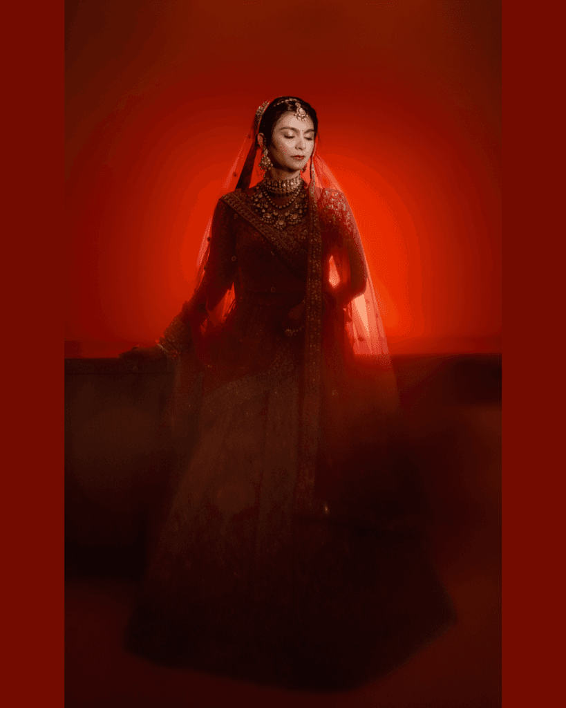Bridal Red Silhouette Portrait
